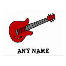 Customised Guitar Shirt for Boys or Girls Postcards