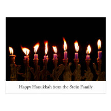 Customised Hanukkah Menorah Candles Holiday Card Postcards