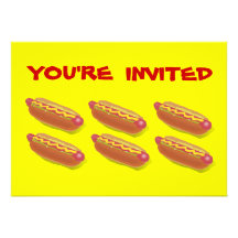 Customised Hot Dog Eating Contest  or BBQ invites