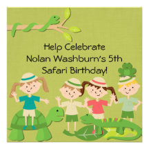 Customised Kids Safari Birthday Invites