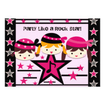 Customised Party Like a Rock Star Birthday Invite