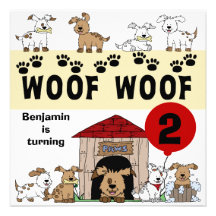 Customised Puppy Dog Birthday Invitations