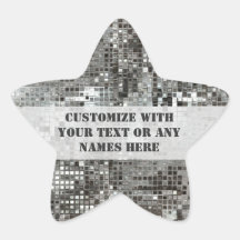Customised Silver Sequins Star Sticker