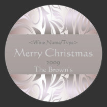 Customised Silver Wine Label for Christmas stickers