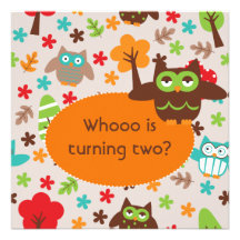 Customised Whoot Owl Birthday Invites
