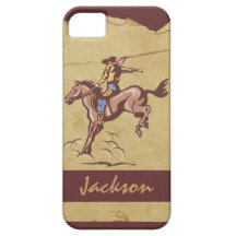 Customizable bucking horseback rider iphone 5 case