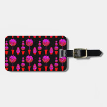 Customizable Floral Topiary Luggage Tags