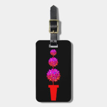Customizable Floral Topiary Travel Bag Tag