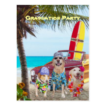 Customizable Funny Dogs/Lab Postcard Beach Party