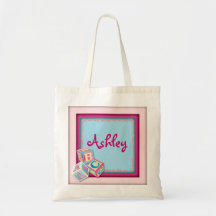 Customizable pink baby blocks carry bag
