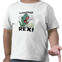 Customosaurus Rex Edit with your kid's name! Tshirts