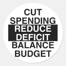 cut spending, reduce deficit, balance budget sticker