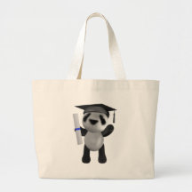 Cute 3d Baby Panda Graduate (editable) Canvas Bags