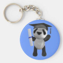 Cute 3d Baby Panda Graduate (editable) Key Chain