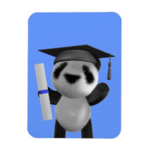 Cute 3d Baby Panda Graduate (editable) Flexible Magnet
