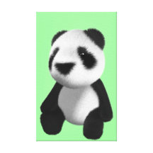 Cute 3d Panda Sitting (editable) Canvas Prints