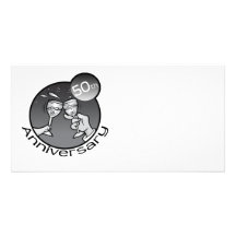 Cute, "50th Anniversary" design Customized Photo Card