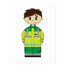 Cute Ambulance Man Postcard