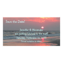 Cute and Fun Beach Wedding Save the Date Photo Card
