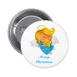 Cute Angel with Christmas Star Buttons