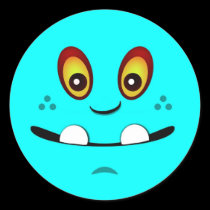 Cute Aqua Monster Face w/ an Underbite stickers