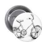 Cute Artistic Bike Drawing Pinback Button