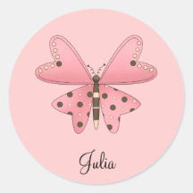 Cute as a Bug · Pink & Brown Butterfly Sticker