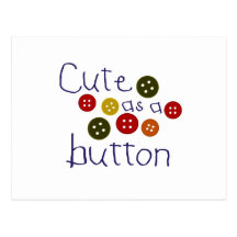 Cute as a button (boy) post card
