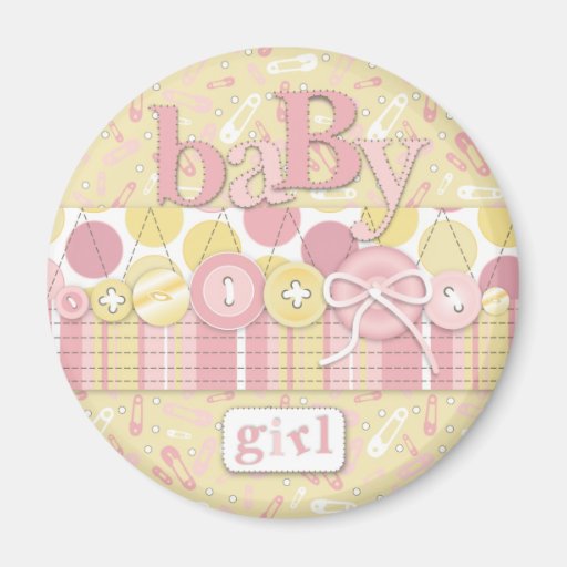 Cute as a Button Girl Magnet 2