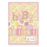 Cute as a Button Girl Reminder Notecard Business Card Templates
