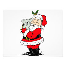 Cute Australian Christmas Santa with koala Invite