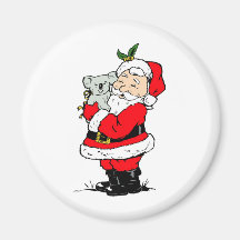 Cute Australian Christmas Santa with koala Refrigerator Magnet