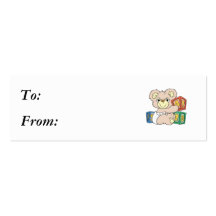 Cute Baby Bear and Blocks Business Card Template