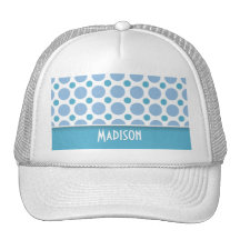 Cute Baby Blue Polka Dots Trucker Hats