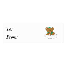 Cute Baby Boy Bear on Cloud Business Card Template