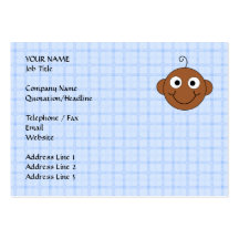 Cute Baby Boy. Blue Check Background. Business Card Template
