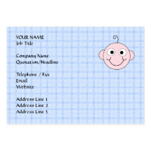 Cute Baby Boy. Blue Check Background. Business Cards