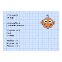 Cute Baby Boy. Blue Check Background. Business Cards