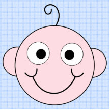 Cute Baby Boy. Blue Check Background. Photo Sculpture