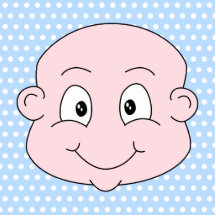 Cute Baby Boy, on blue polka dot pattern. Acrylic Cut Out