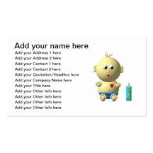 Cute baby boy with heart business card template
