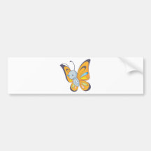 Cute Baby Butterfly Cartoon Bumper Sticker