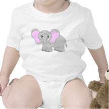 Cute Baby Elephant Baby Bodysuit