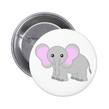 Cute Baby Elephant Button