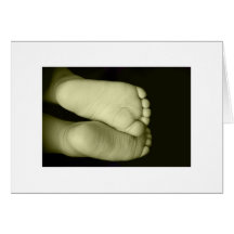 Cute Baby Feet  Unisex Yellow Baby Greeting Cards