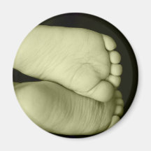 Cute Baby Feet  Unisex Yellow Baby Magnets
