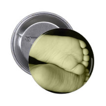 Cute Baby Feet  Unisex Yellow Baby Pin