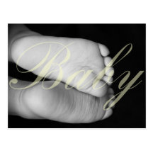 Cute Baby Feet  Unisex Yellow Baby Post Card
