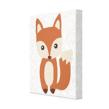 Cute Baby Fox Gallery Wrapped Canvas