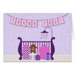 Cute Baby Girl Nursery Thank You Note Greeting Card